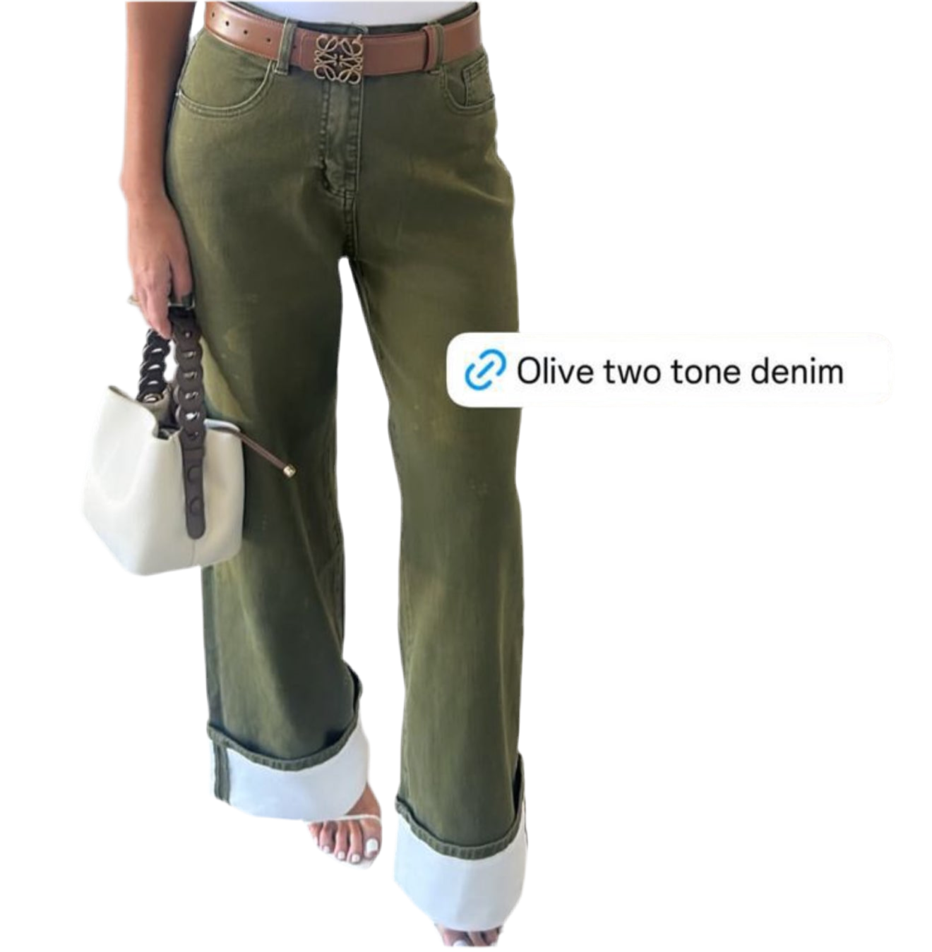 Olive two tone denim