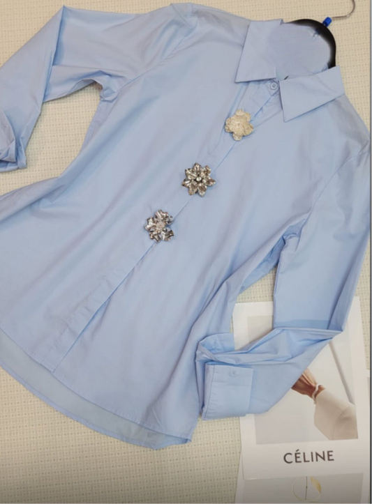 Blue flower blouse