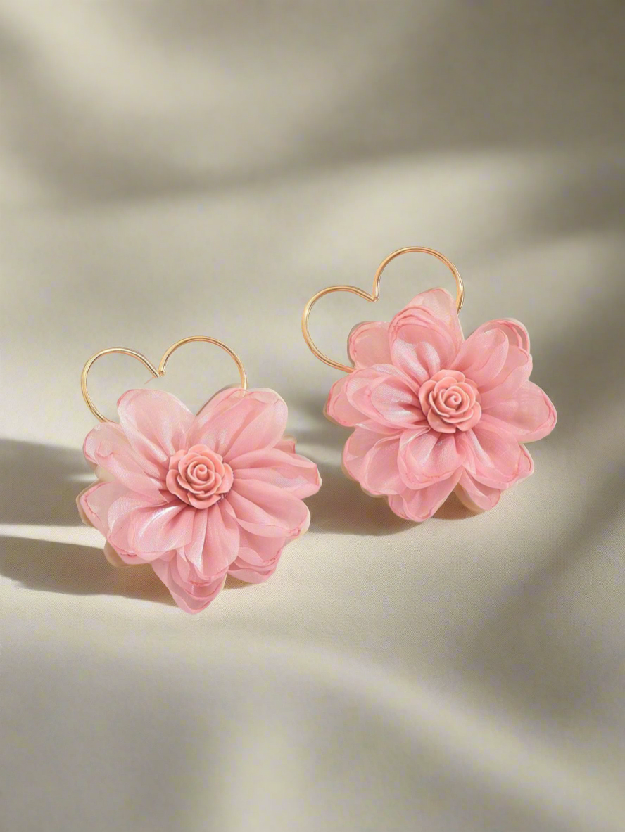 Heart & Flower earrings