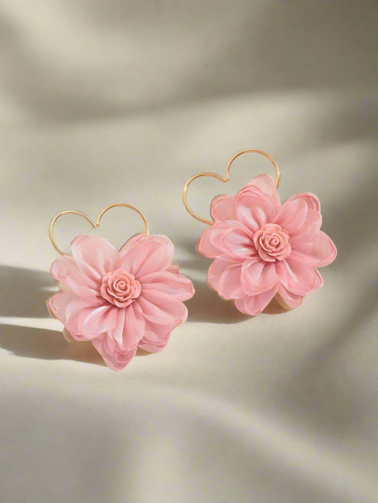 Heart & Flower earrings