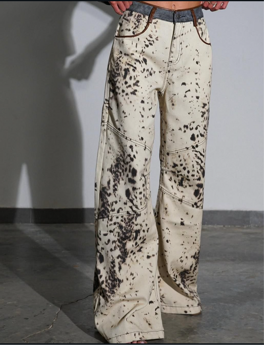 Animal print jeans