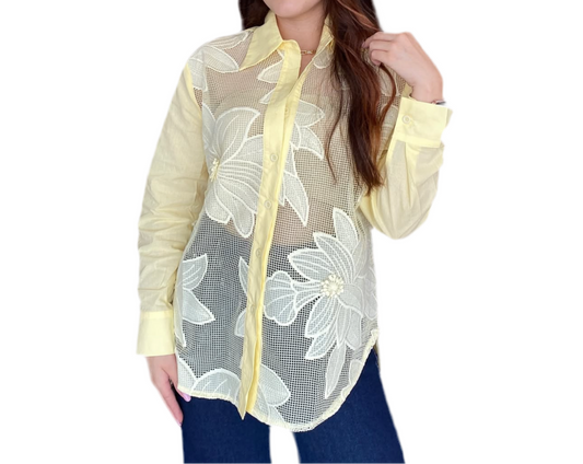 Flower lace blouse