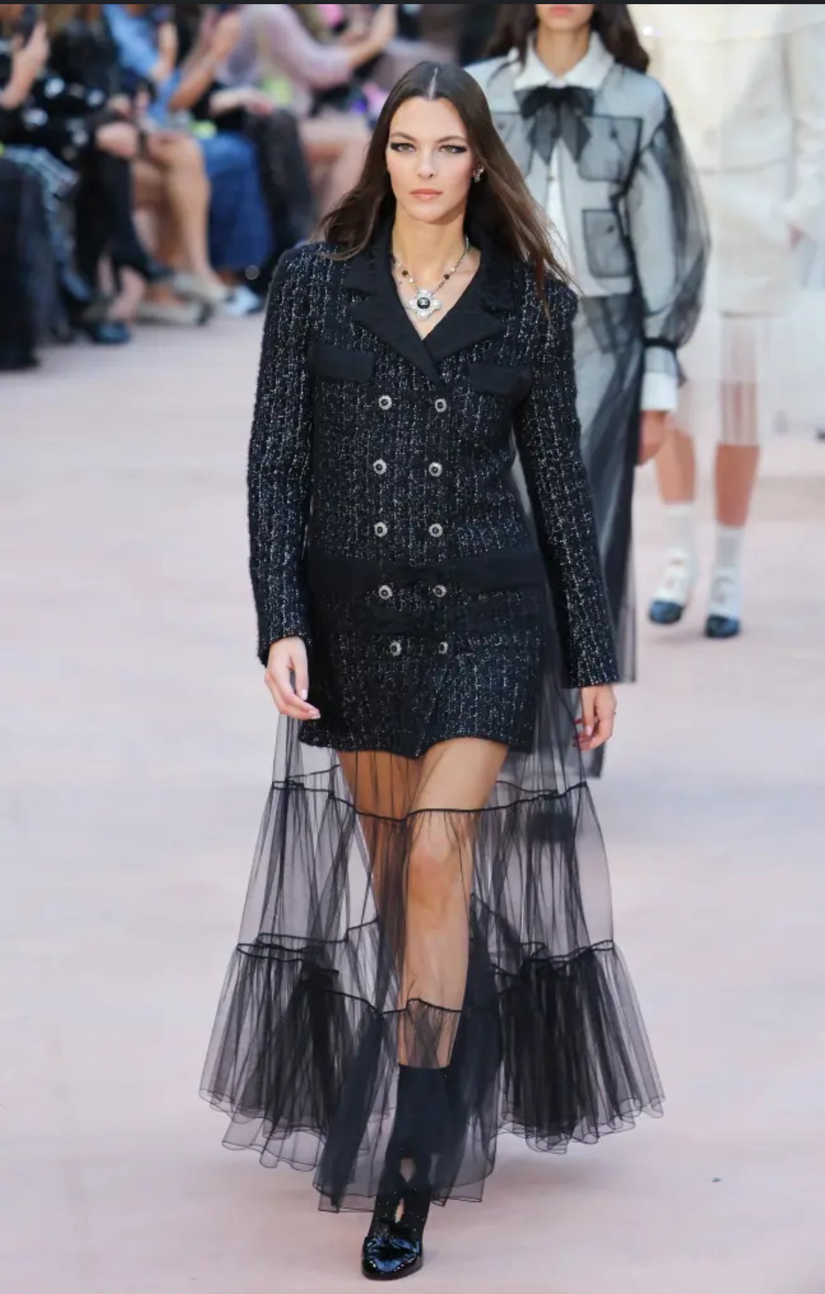 Tweed blazer with skirt