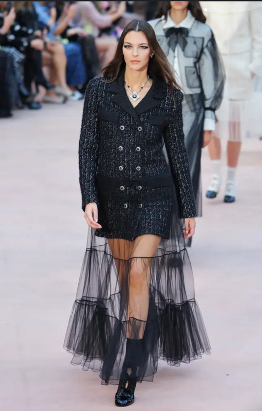 Tweed blazer with skirt