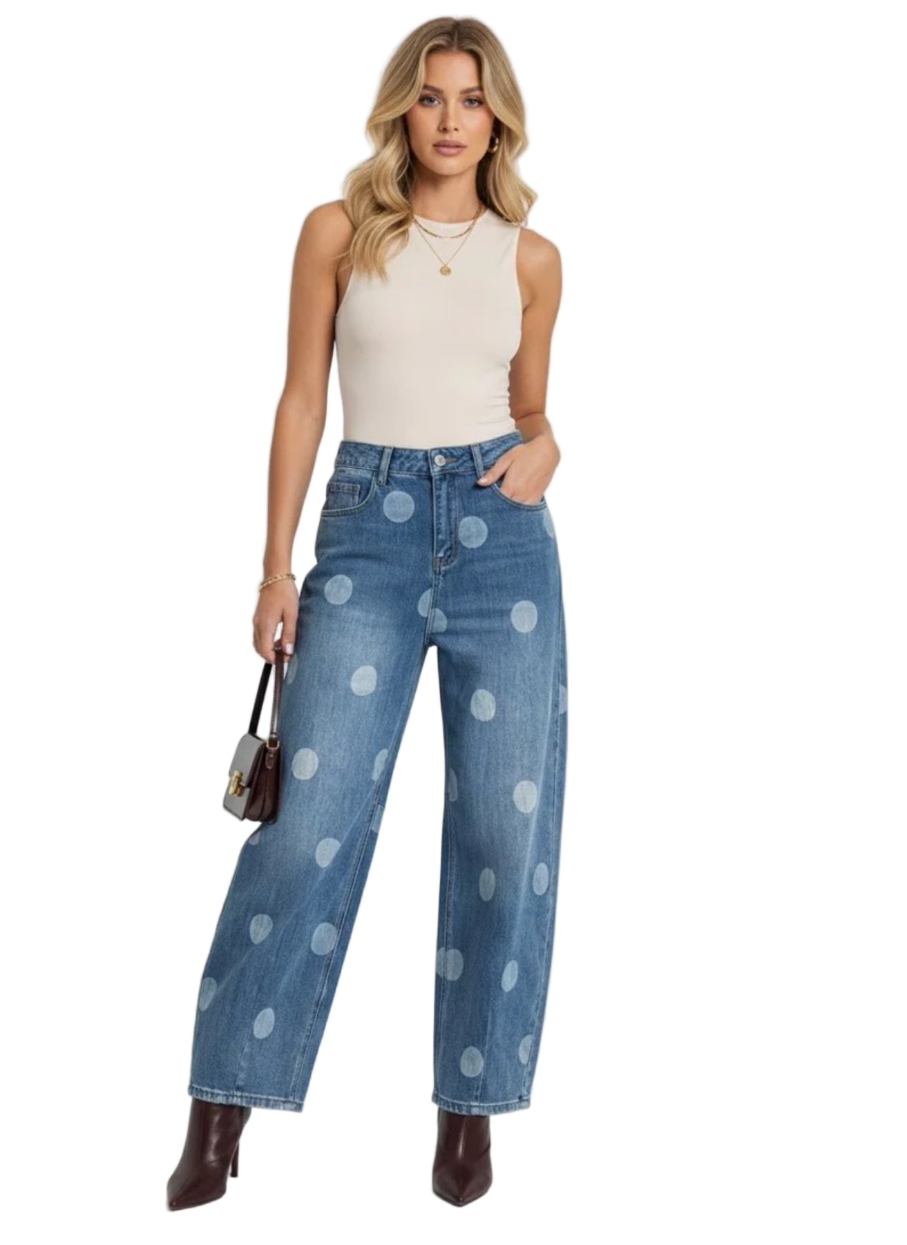 Polka dot jeans
