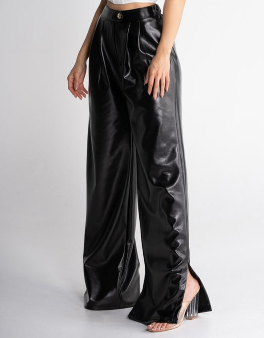 Faux leather pants