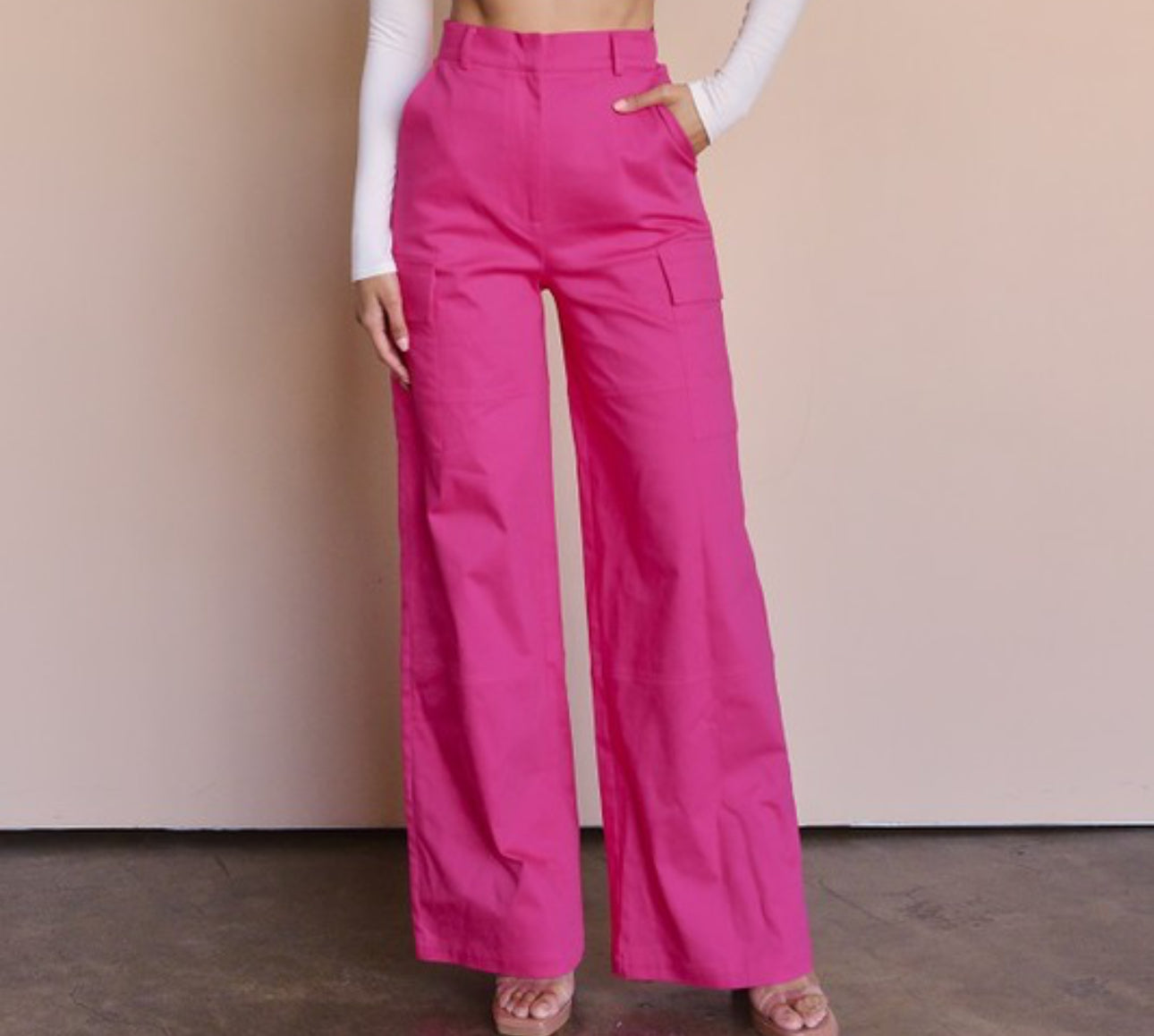 Cargo wide leg pants