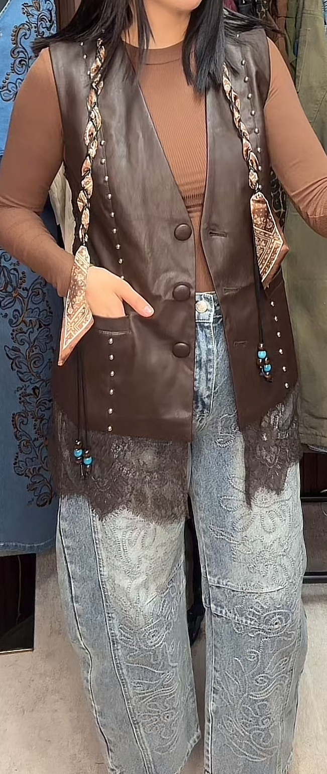 Boho chic vest