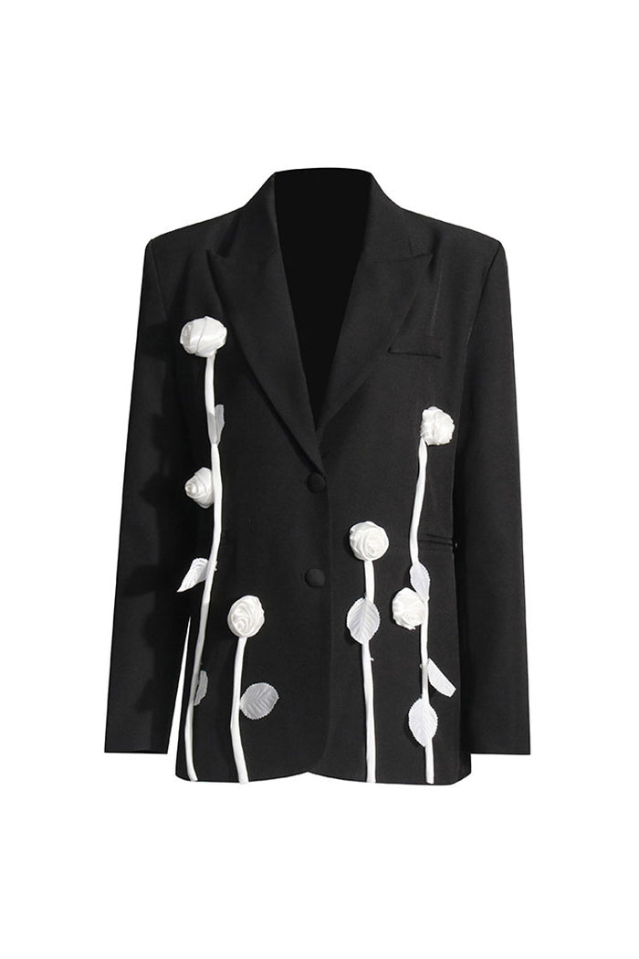 White rose blazer