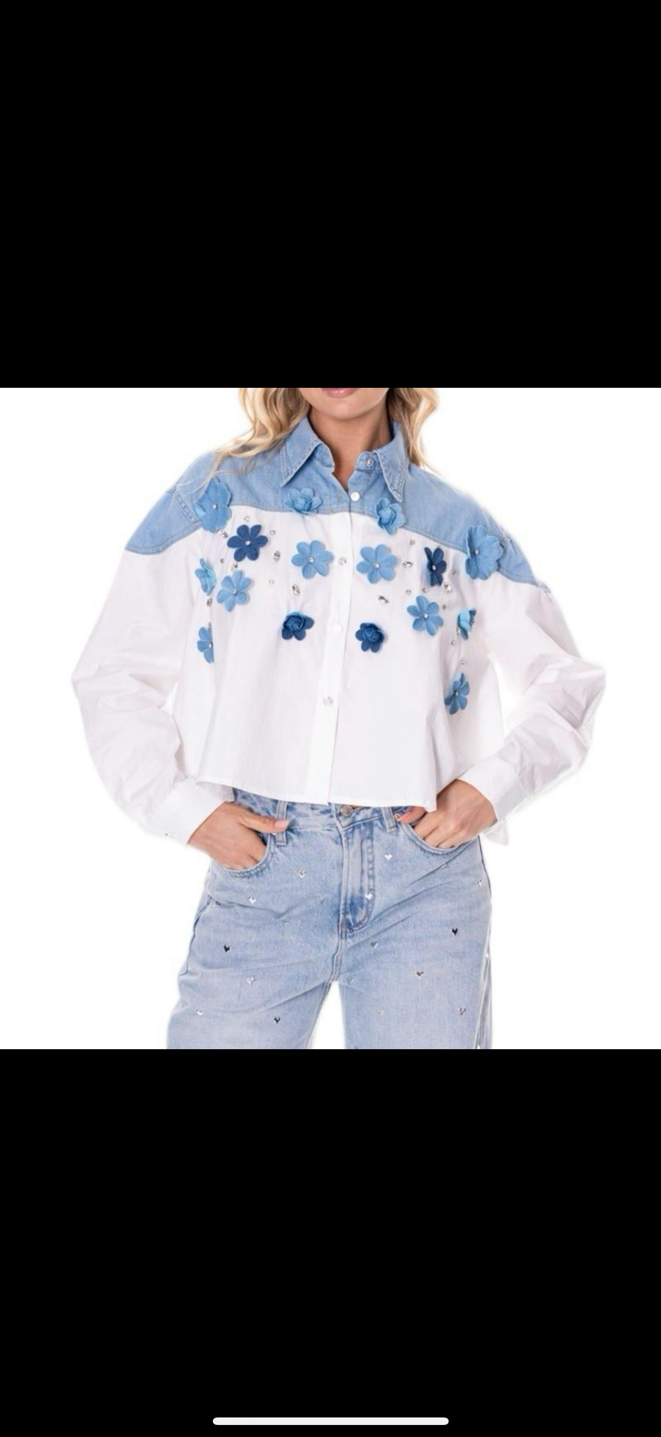 3D flower blouse