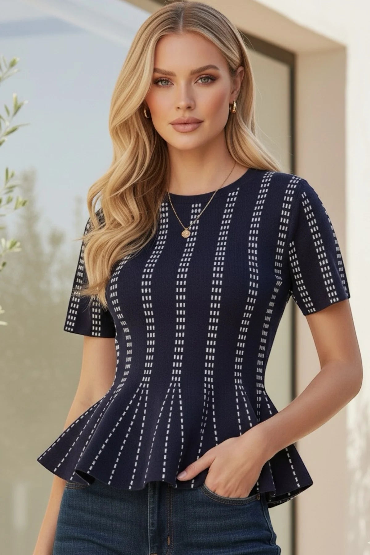 Navy blouse
