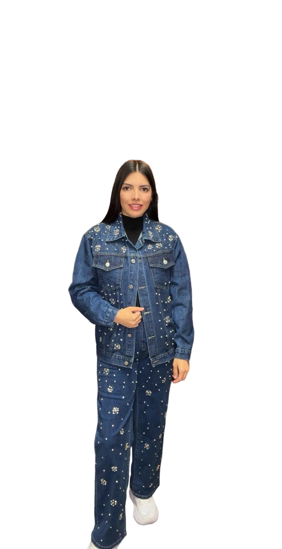 Rhinestone denim set