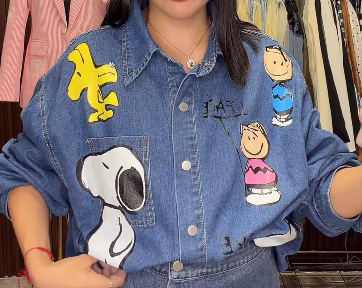 Snoopy denim blouse