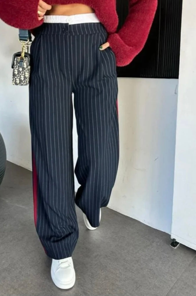 Burgundy line pants