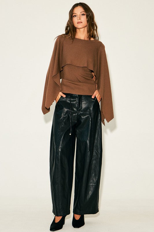 Leather pants with belts