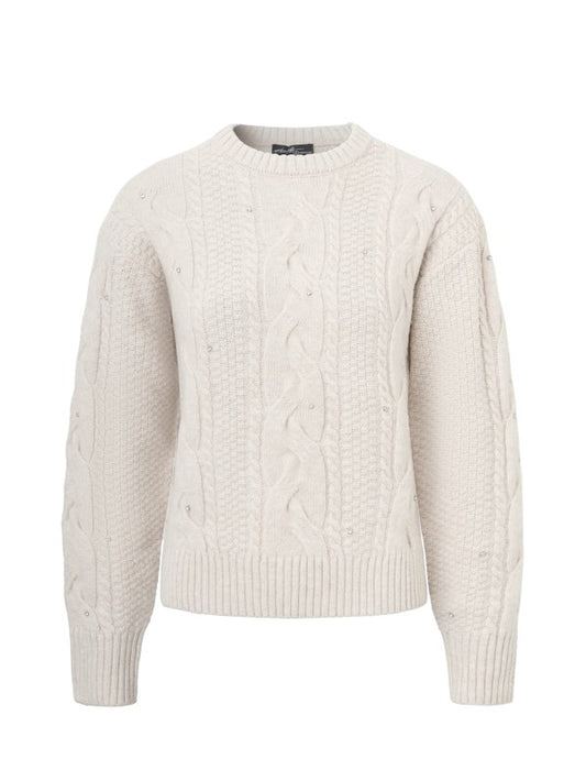 Eggnog rhinestone sweater