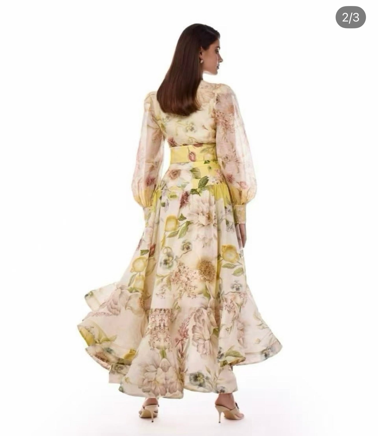 Yellow flower skirt set