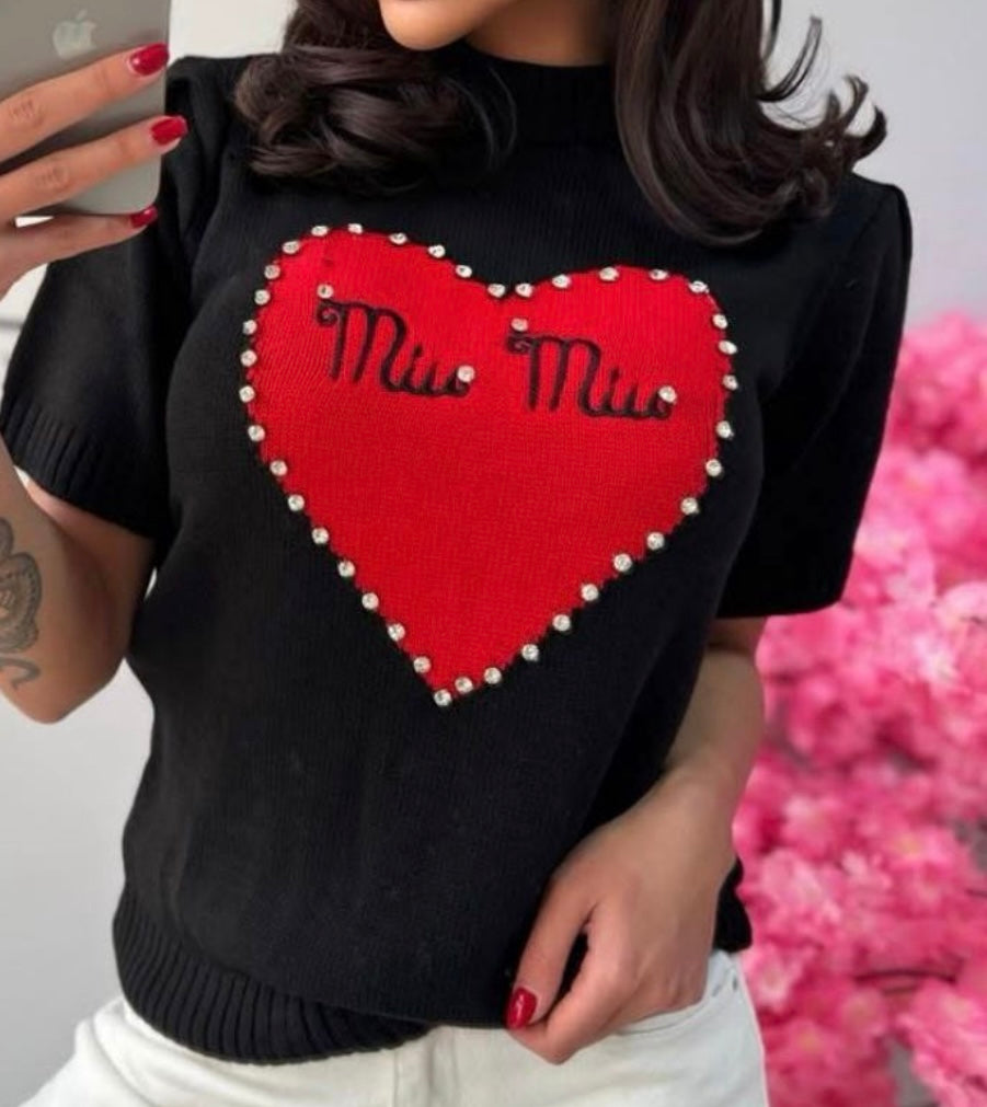Muu muu heart sweater shirt