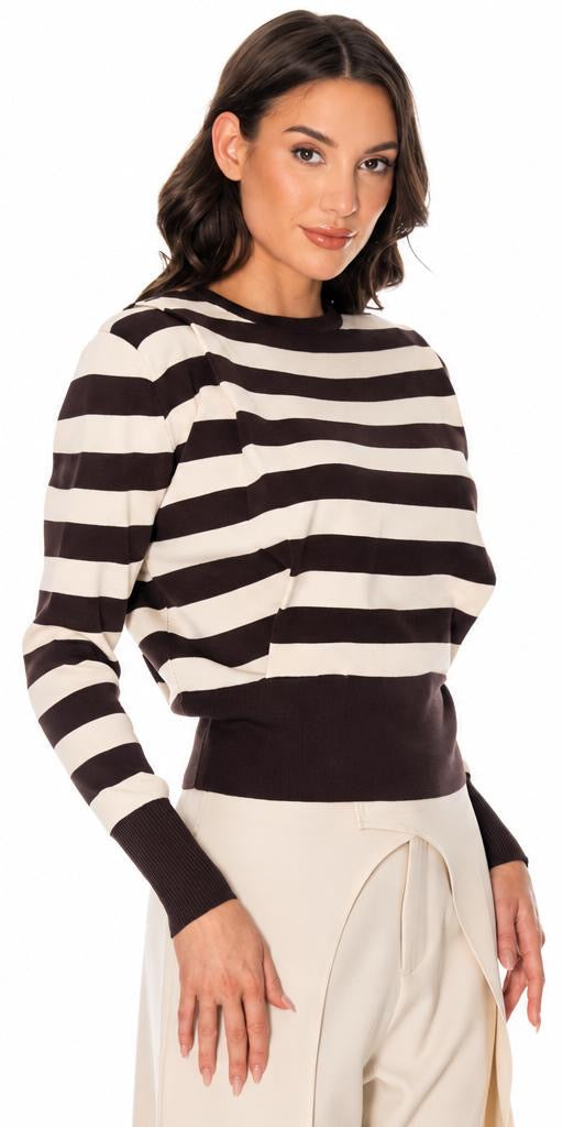 Mocha stripes top