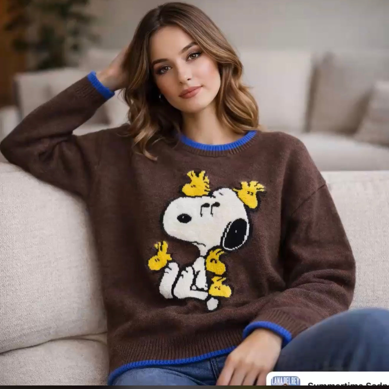 Snoopy brown sweater