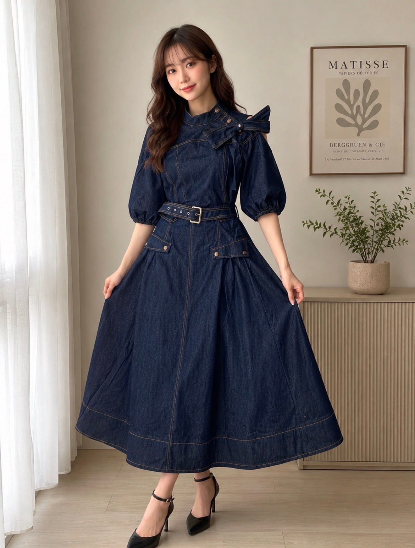 Denim skirt set