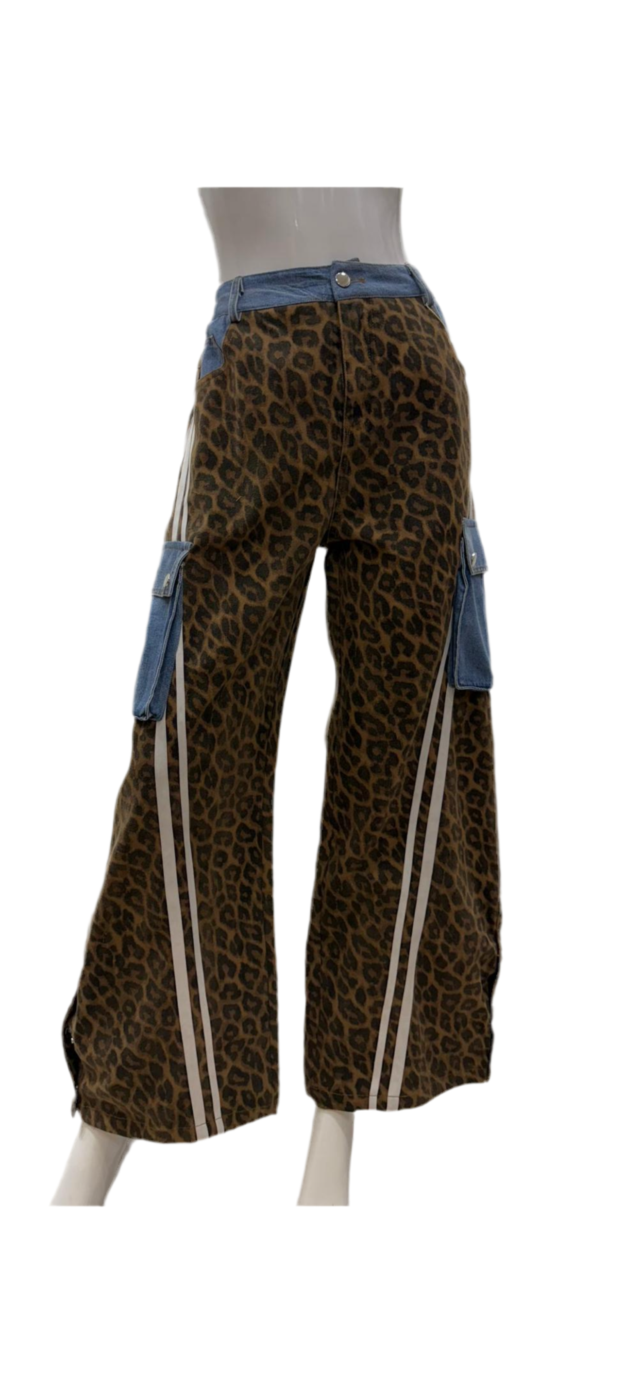 Animal print jeans