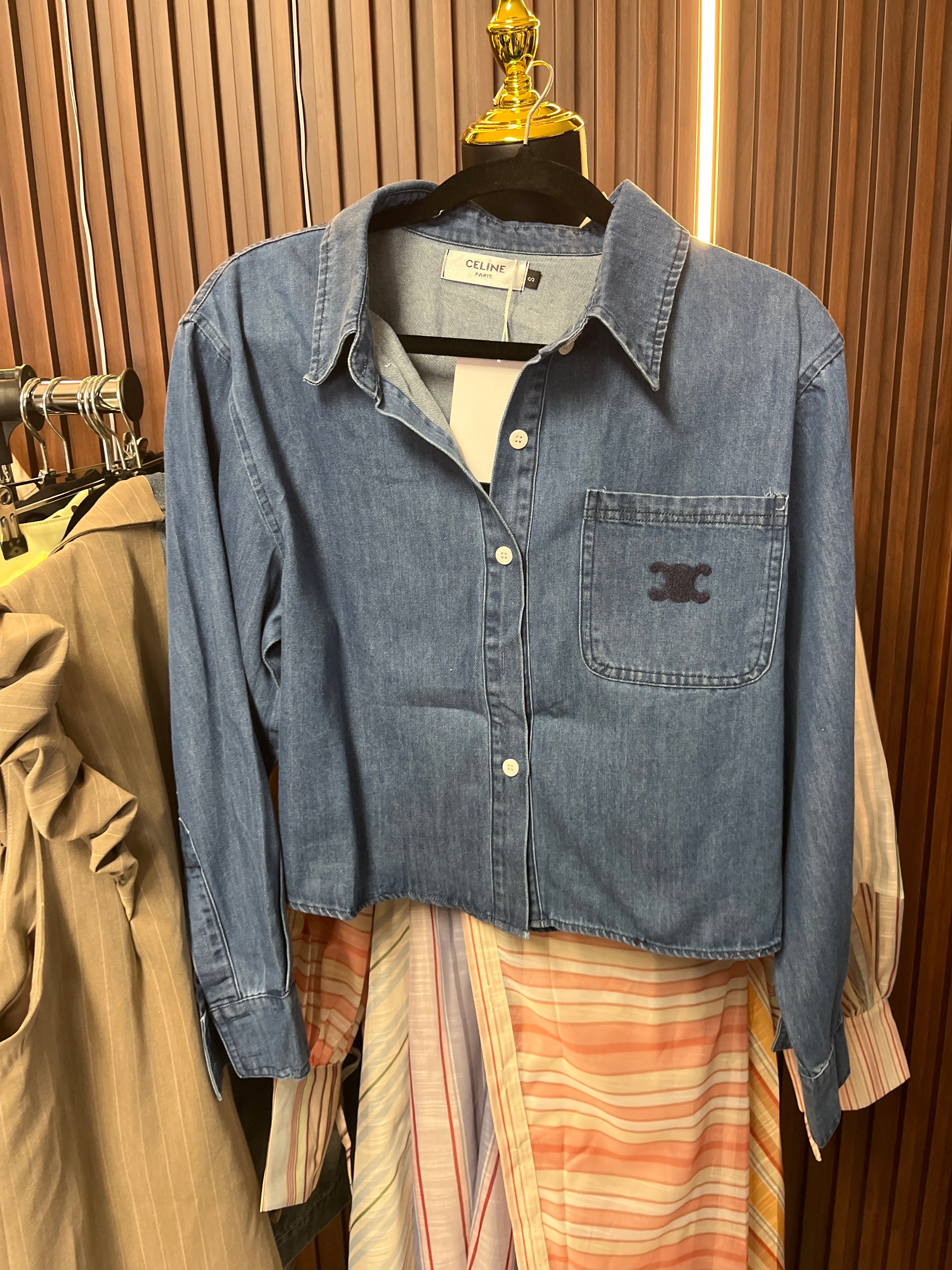 C denim blouse