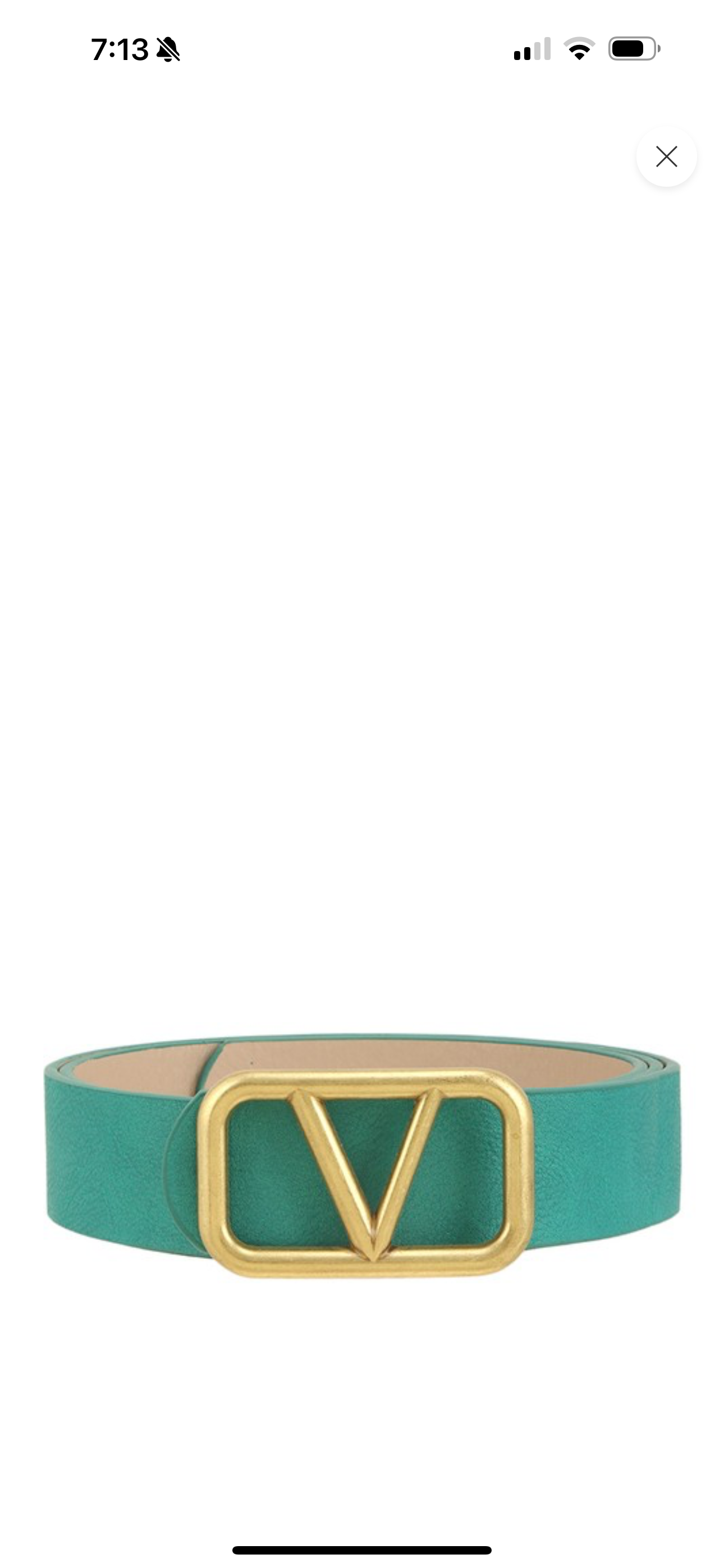 V leather belt