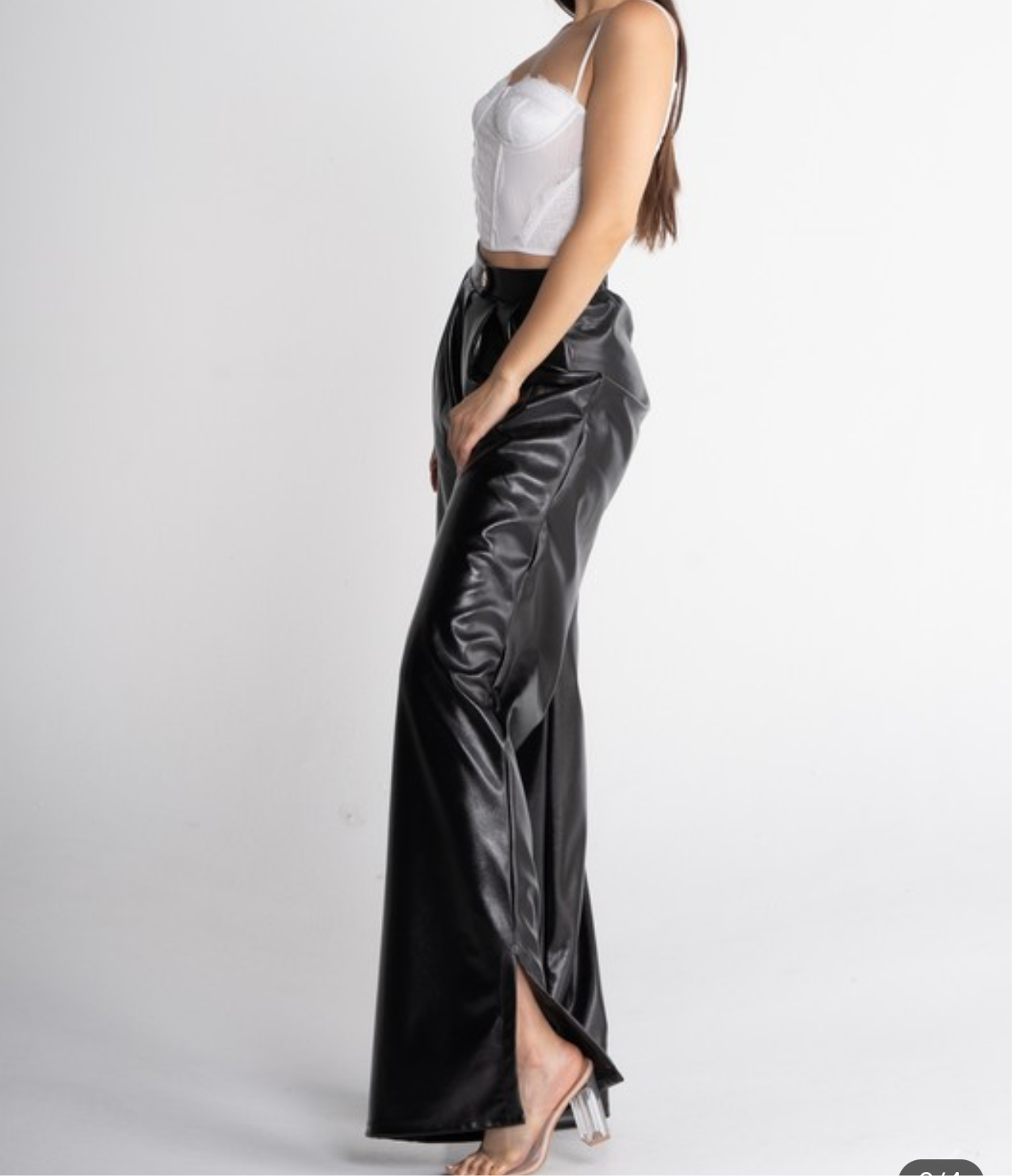 Faux leather pants