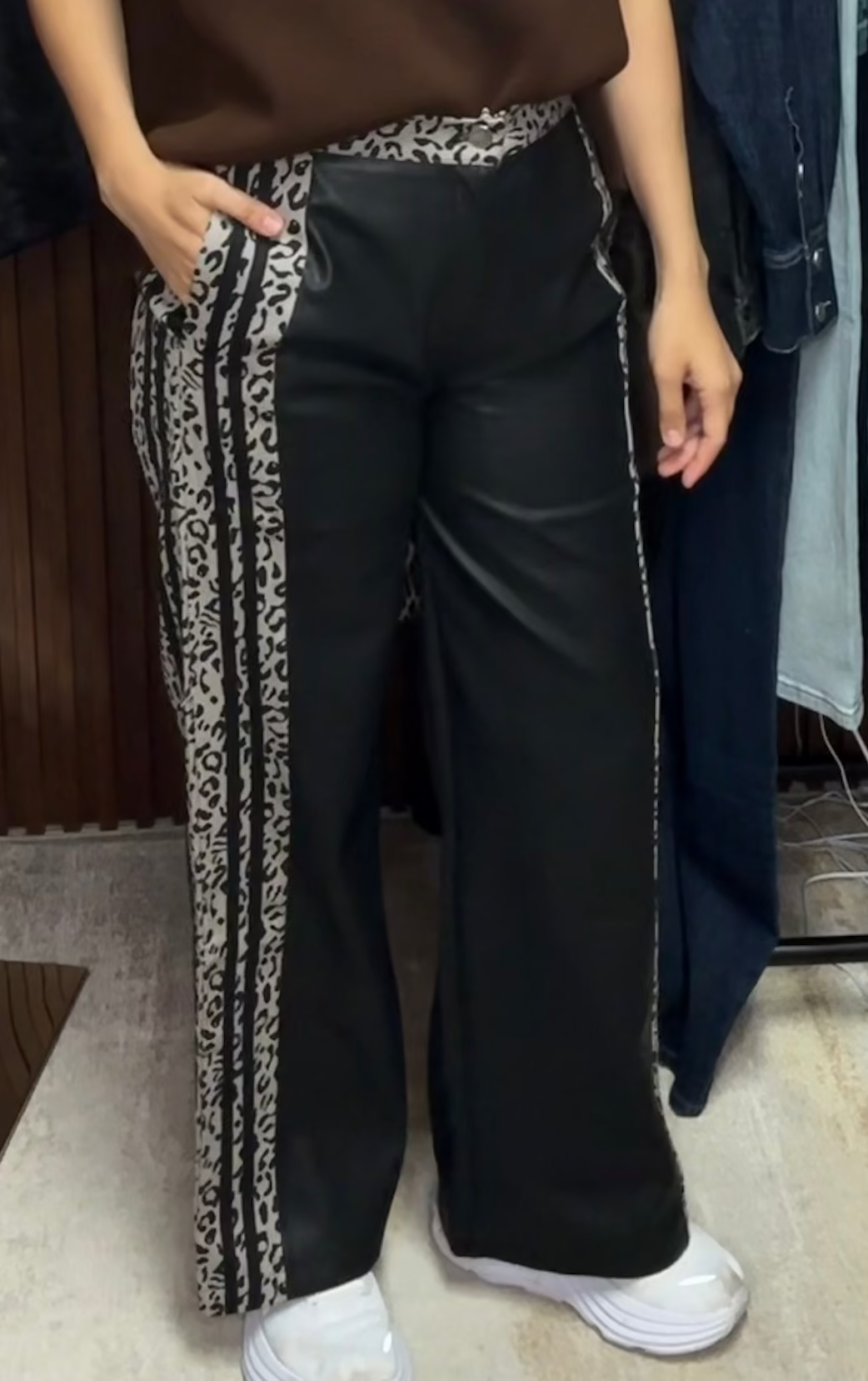 Animal print jeans