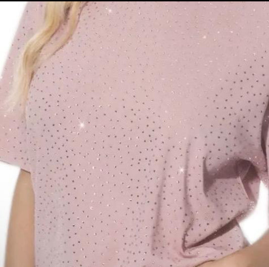 Rhinestone shirt pink