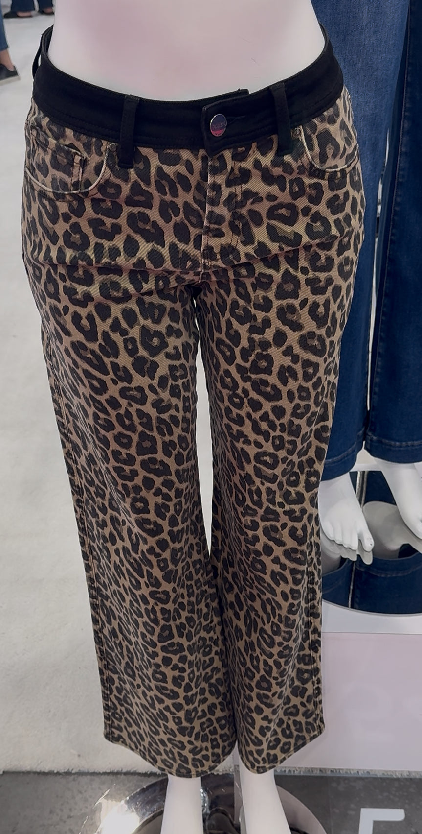 Animal print jeans