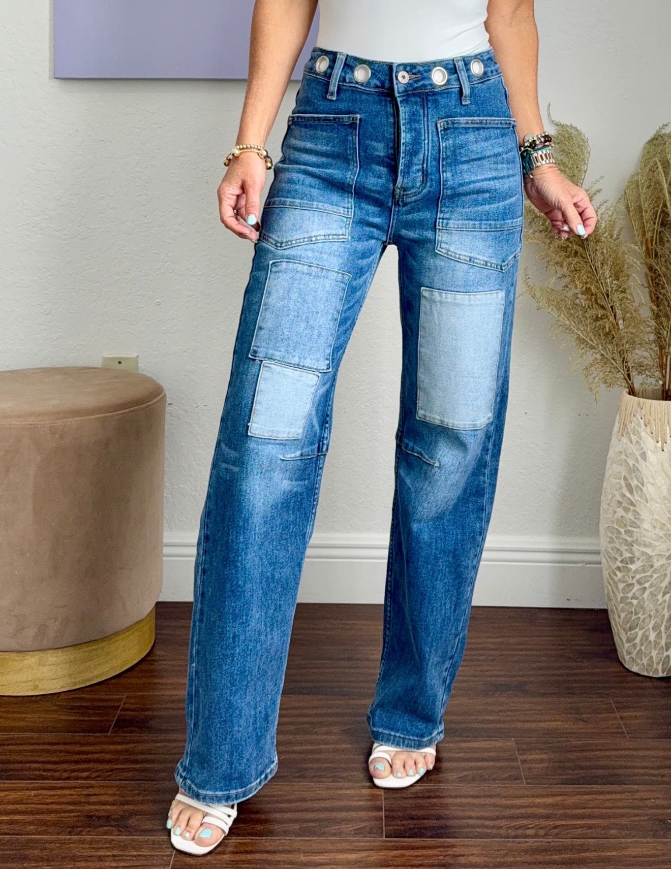 Ring waist denim  jean