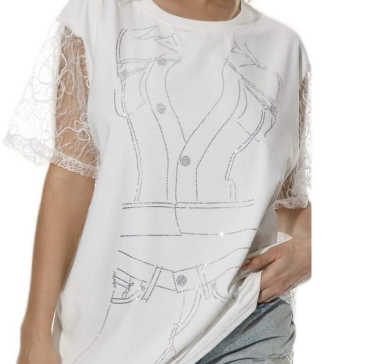 White lace shirt