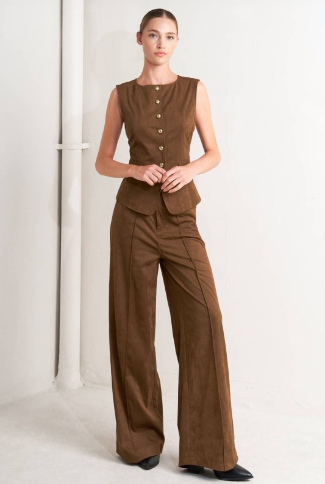 Brown suede set
