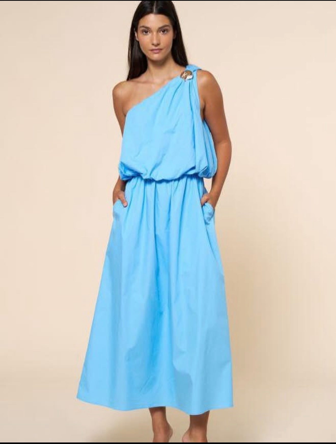 blue seashell dress