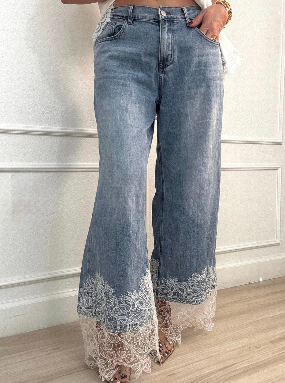 Lace jeans