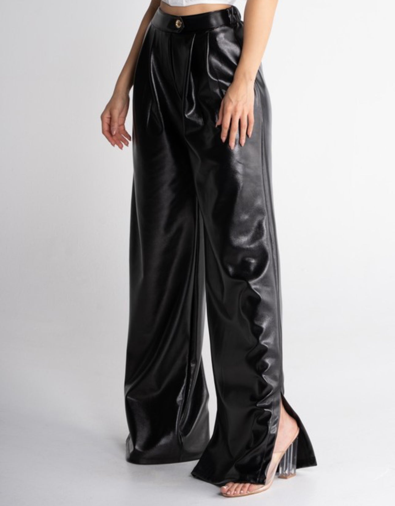 Faux leather pants