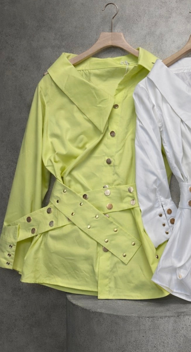 Yellow belt blouse