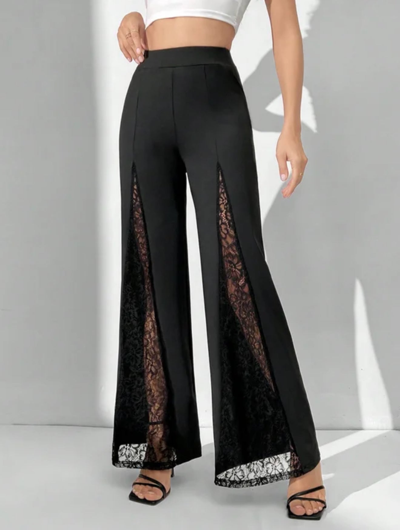 Black lace pants
