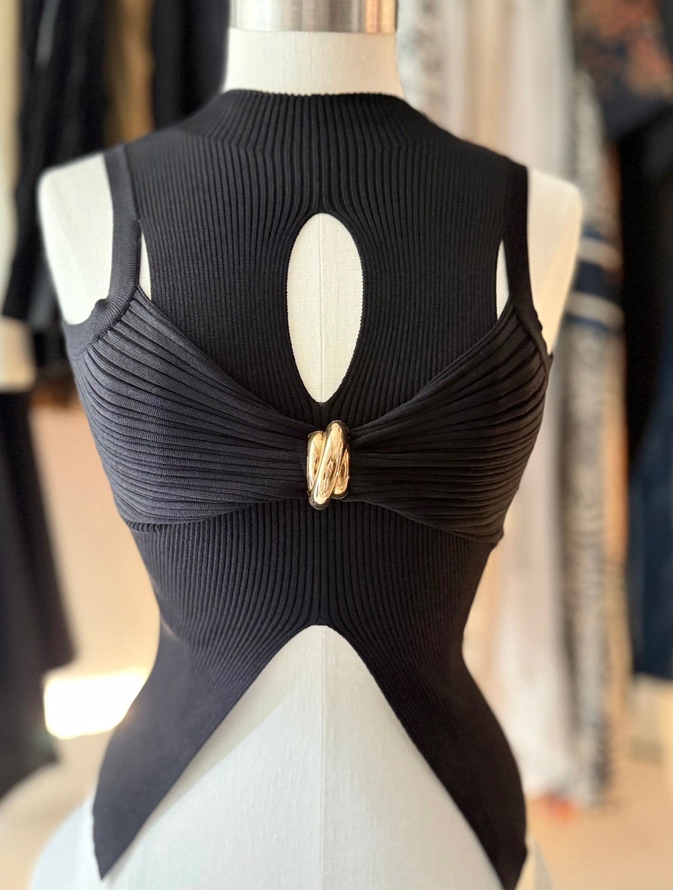 Gold button top