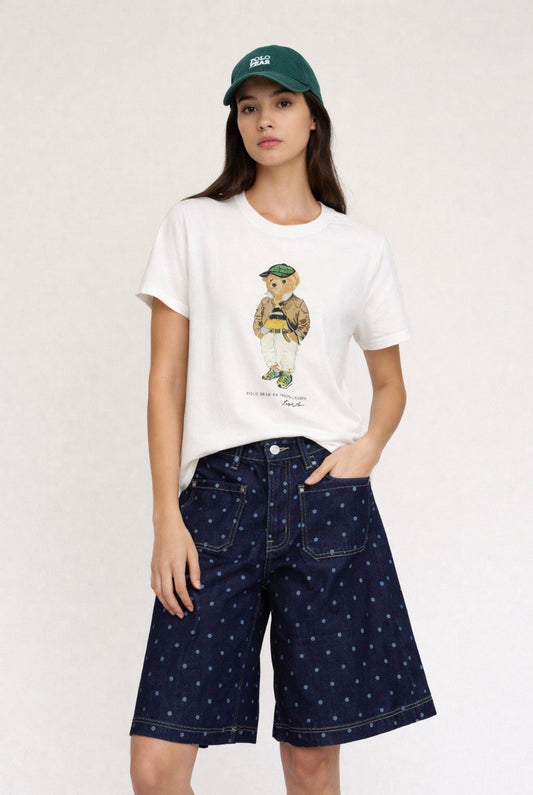 Polka dot bermudas