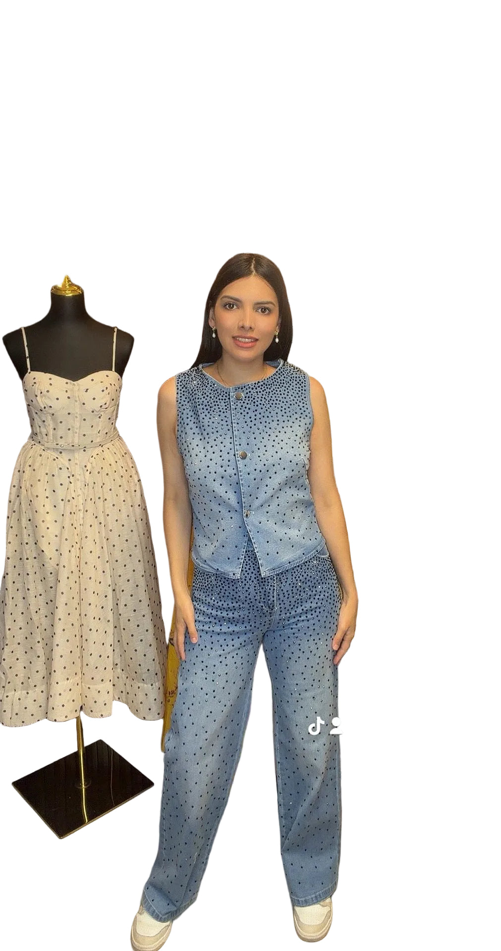 Rhinestone denim set