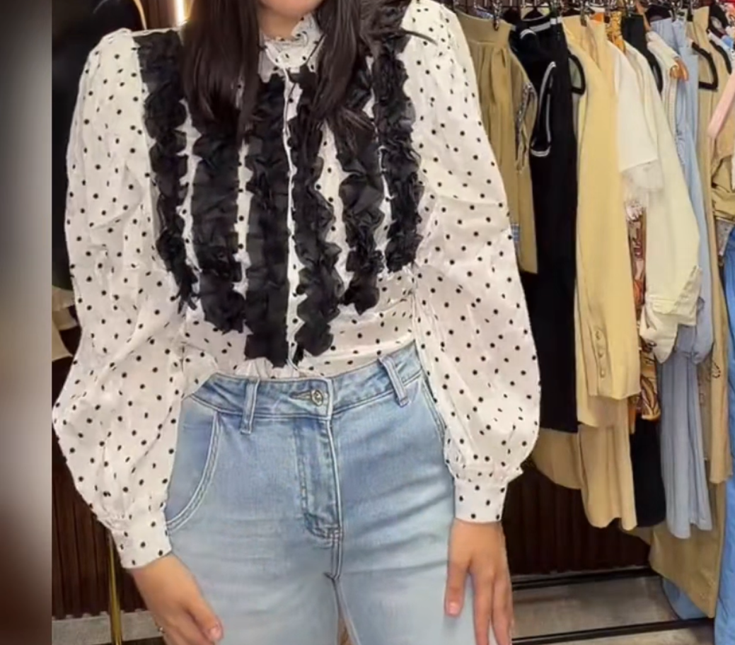 Polka dot blouse