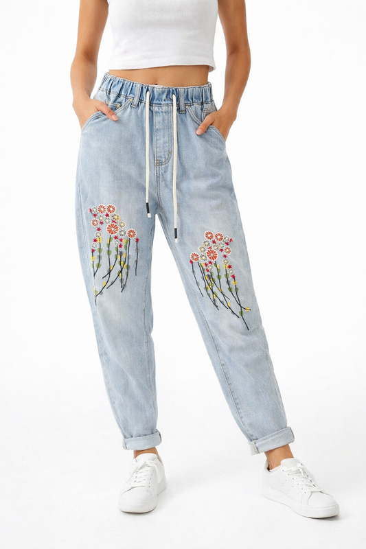 Embroidery flower Jean
