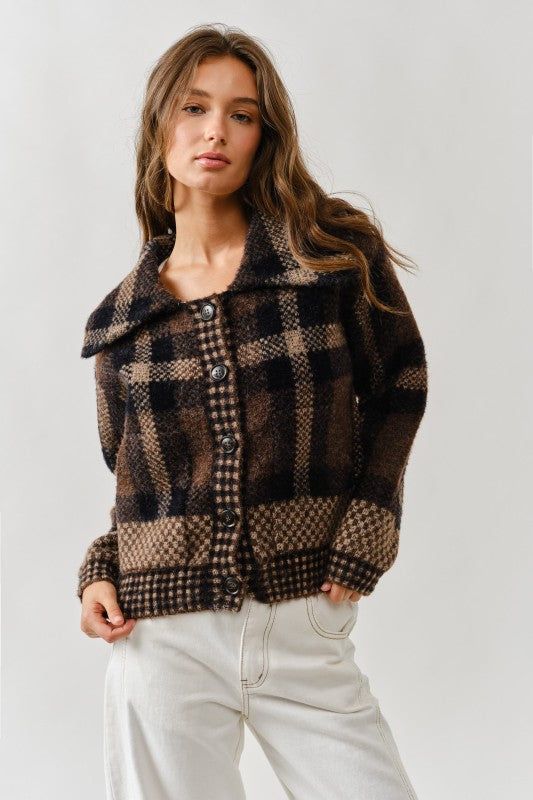 Plaid cardigan