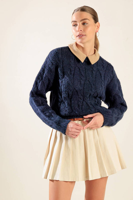 Navy polo sweater