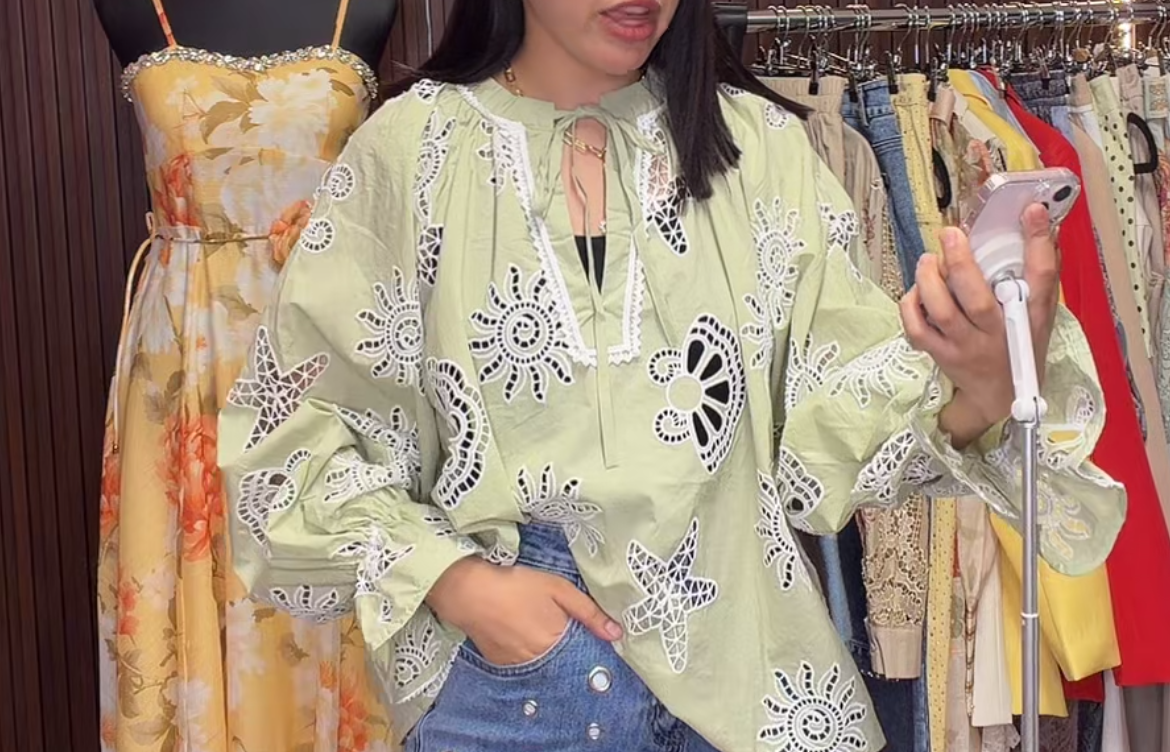 Green blouse