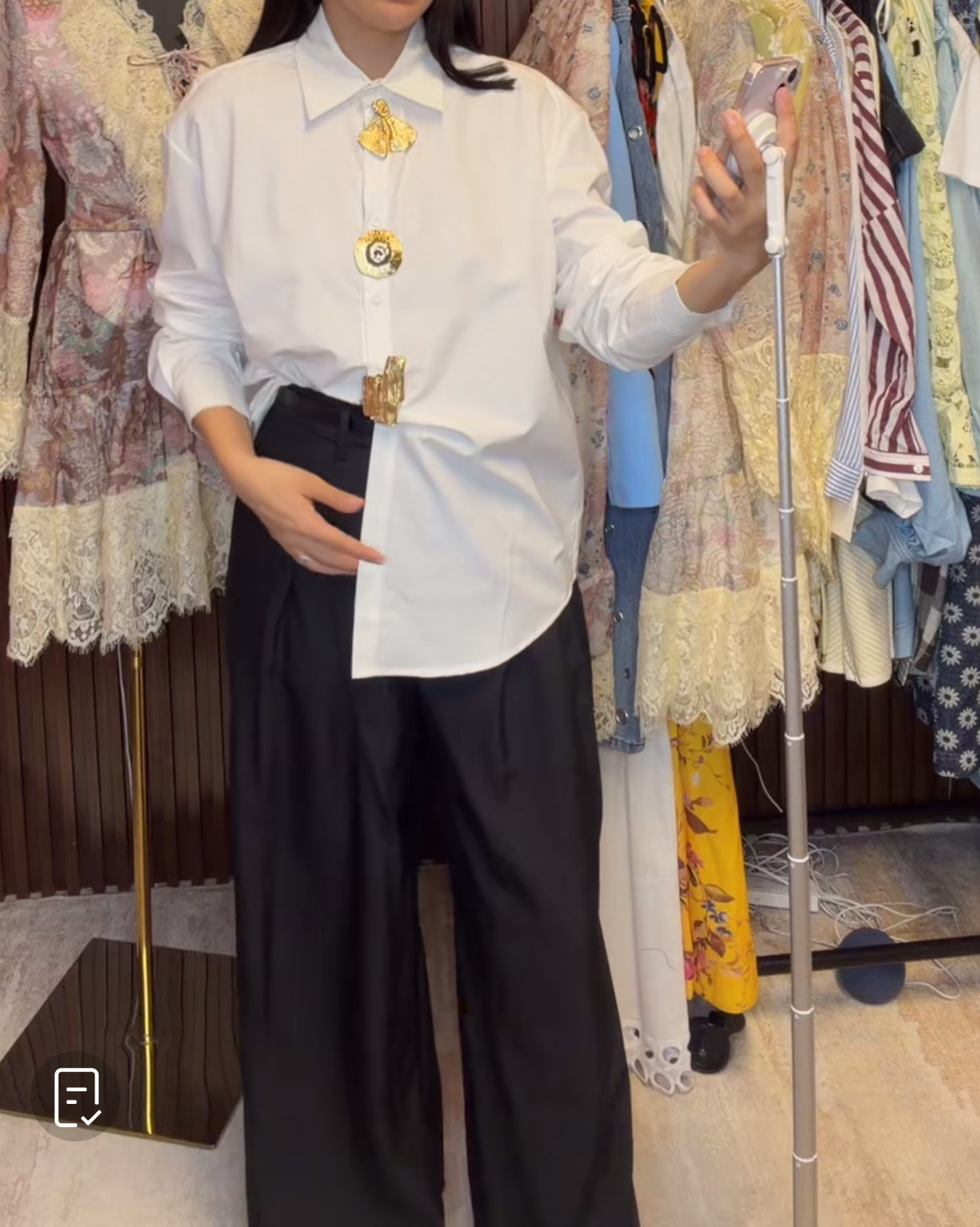 Button golden blouse