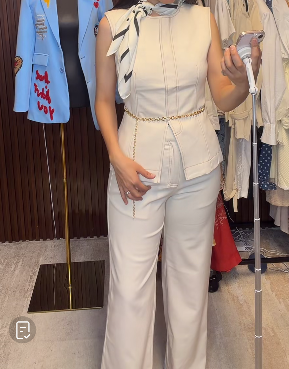 Beige set with belt